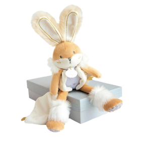 Doudou Hase mit Schmusetuch, weiss