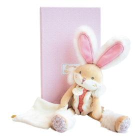 Doudou Hase mit Schmusetuch, rosa