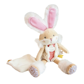 Doudou Hase mit Schmusetuch, rosa