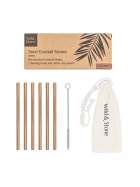 Wild & Stone Cocktail Trinkhalme aus Edelstahl, wiederverwendbar, rose gold, 6er Pack