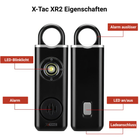 XR2 Taschenalarm & Personenschutz Gerät, schwarz