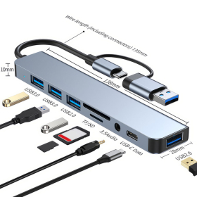 AAi Mobile 8 in 1 USB-C Hub Multiport Adapter