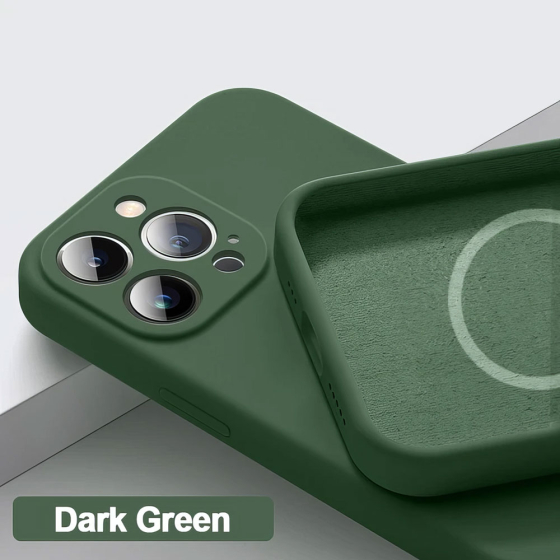AAi Mobile Silikon MagSafe Case, iPhone 15 Pro, Dunkelgrün