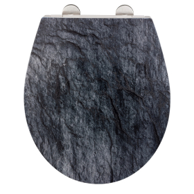 Wenko WC-Sitz Slate Rock Relief, Oberfläche Duroplast