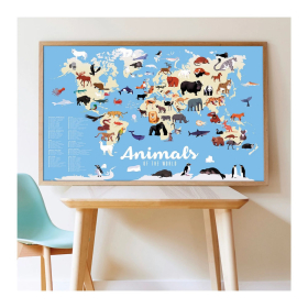 Poppik Sticker Lernposter Tiere der Welt