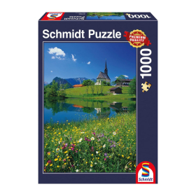 Puzzle Inzell, Einsiedlhof und Kirche St. Nikolaus, 1000...