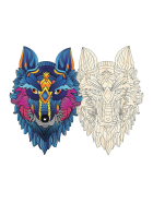 Philos Artefakt Holzpuzzle 2 in 1 Wolf, 180 Teile