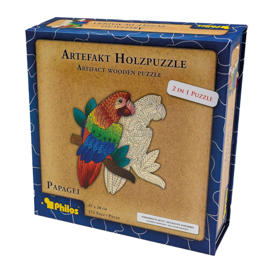 Philos Artefakt Holzpuzzle 2 in 1 Papagei, 172 Teile