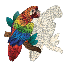 Philos Artefakt Holzpuzzle 2 in 1 Papagei, 172 Teile
