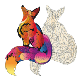 Philos Artefakt Holzpuzzle 2 in 1 Fuchs, 143 Teile