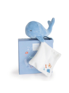 Doudou Wal mit Schmusetuch, blau 15cm