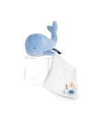 Doudou Wal mit Schmusetuch, blau 15cm