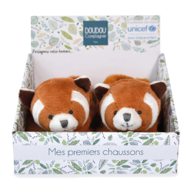 Doudou Unicef Füsslinge mit Rassel Roter Panda 0-6M