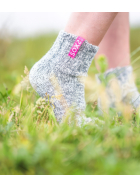 Graue Wolle Damensocken Bubblegum, Kurzsocke, 37-41