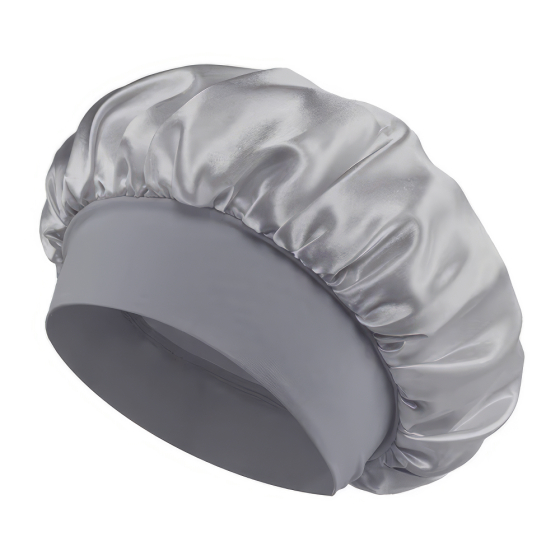 Satin Haarschlaf-Haube, Grau
