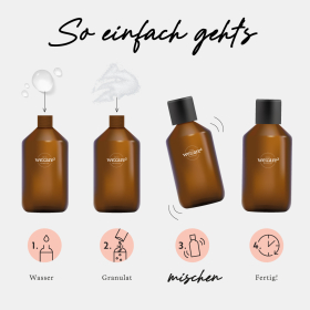 we:care2 Kennenlern-Set, Duschgel-Granulat, Jasmin-Grüner Tee & Aqua-Marine