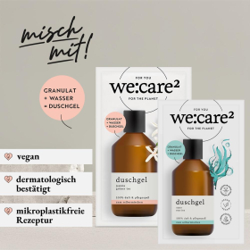 we:care2 Kennenlern-Set, Duschgel-Granulat, Jasmin-Grüner Tee & Aqua-Marine