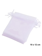 Organzabeutel 10 Stück, weiss, 10x12 cm