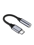 USB-C zu 3.5 mm Klinke AUX, Adapter, Grau-Schwarz