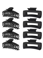 Haarklammer Gross 8er-Set, schwarz