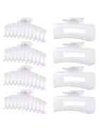 Haarklammer Gross 8er-Set, transparent