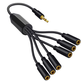 HiDef Audio-Splitter, 3.5 mm Klinke zu 6 x 3.5 mm Buchse