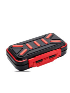MD-Box - 16x Medikamentenbox, Schwarz-Rot