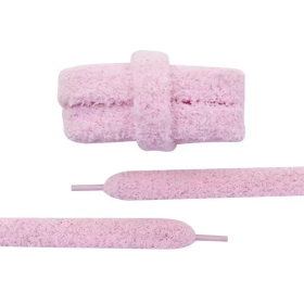 Fuzzy Laces Flat, Plüsch-Schnürsenkel, rosa