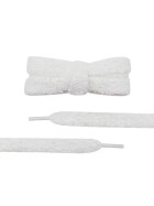 Fuzzy Laces Flat, Plüsch-Schnürsenkel, weiss