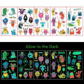 Glow in the Dark Tattoos Monster