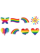 Rainbow Style Tattoos, 8er-Set