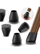 Profi Stuhlbein Silikon Filz Stulpen, 4er-Set, S, schwarz-grau