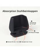 Profi Stuhlbein Silikon Filz Stulpen Quadrat, 4er-Set, Gr. M, schwarz