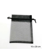 Organzabeutel 10 St&uuml;ck, schwarz, 15x20 cm