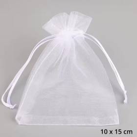 Organzabeutel 10 St&uuml;ck, weiss, 10x15 cm
