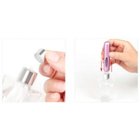 Mini Parf&uuml;mzerst&auml;uber Flasche, 8 ml, pink