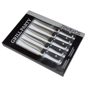 Set 6 Steakmesser POM, schwarz