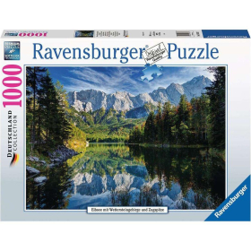 Ravensburger Eibsee mit Wettersteingebirge und Zugspitze